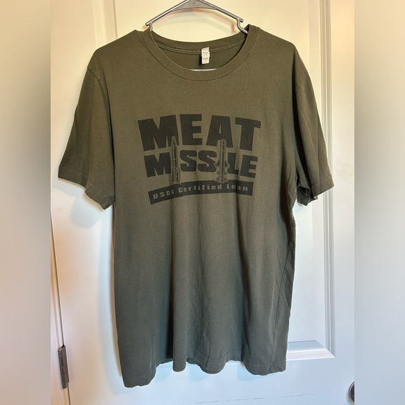 Meat missle USDA certified lean army green tshirt - Picture 1 of 4